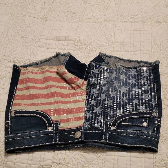 BRAND NEW MID RISE MIDI SHORT SEQUINNED EMBELLISHMENTS WOMEN"S SHORT - Picture 9 of 15